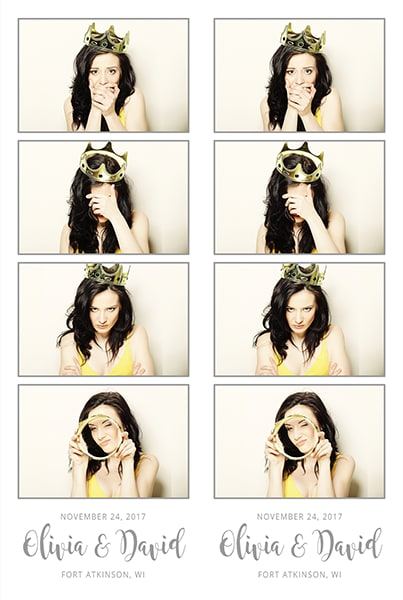 Bandelette photo de mariage avec quatre poses