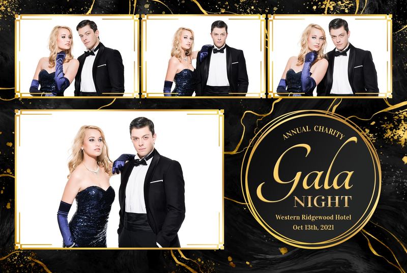 Tirage de soirée de gala noir et or
